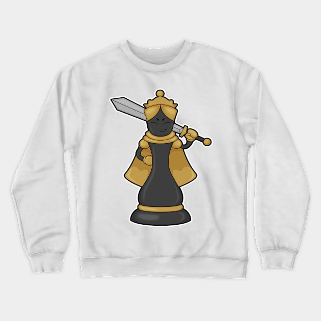 Chess piece Queen at Chess with Sword Crewneck Sweatshirt by Markus Schnabel